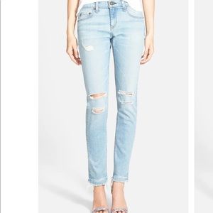 Rag & Bone Distressed The Dre Light Wash Jeans 26